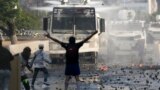 VENEZUELA -- Anti-government protesters clash with security forces in Caracas, May 1, 2019