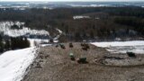 Russia -- An aerial view taken with a drone on March 8, 2018 shows the Yadrovo landfill near the town of Volokolamsk, some 120 kilometres (75 miles) west of the Russian capital