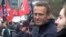 Alexey Navalny at a rally in Moscow on Sakharov Avenue