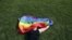 A woman with a rainbow flag lays on grass during the LGBT (lesbian, gay, bisexual, and transgender) community rally "VIII St.Petersburg Pride" in St. Petersburg, Russia August 12, 2017. REUTERS/Anton Vaganov