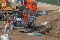 Работы в зоне строительства участка Юго-Восточной хорды 28 апреля 2020 года