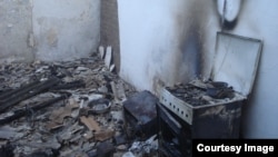 Один из сожженных домов родственников предполагаемых экстремистов. Селение Янди
