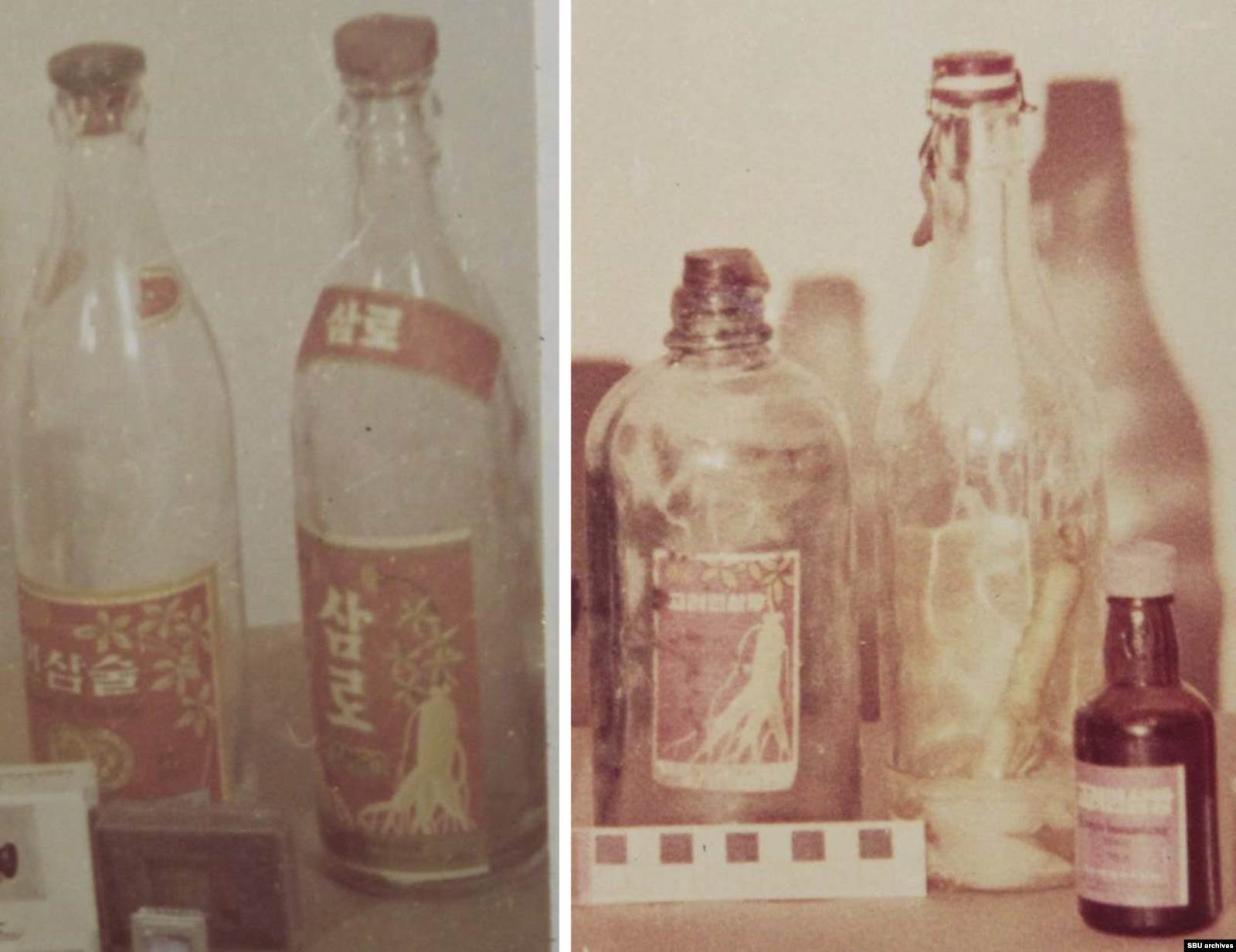 Бутылки из-под подаренных корейцами женьшеневой водки и экстракта. Фото из уголовного дела
