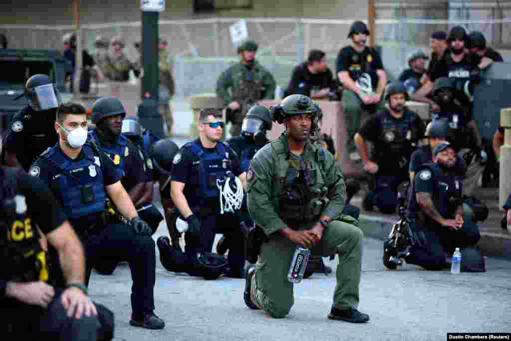 Акция солидарности полицейских в Атланте (штат Джорджия). 31 мая 2020