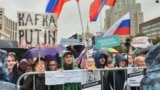 Protest rally on Sakharov Avenue in Moscow