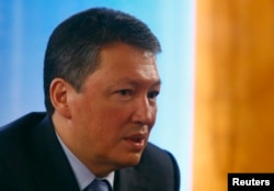 Timur Kulibaev, then chairman of Kazakhstan's Atameken National Chamber of Entrepreneurs, speaks during a 2016 meeting of the organization in Almaty.