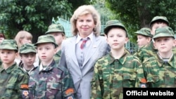 Депутат Татьяна Москалькова во время визита в Московский кадетский корпус полиции
