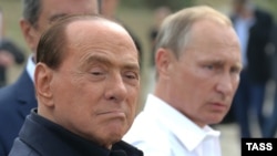Сильвио Берлускони и Владимир Путин в Крыму, 12 сентября 2015 года 