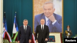 Шавкат Мирзиёев и Владимир Путин в 2016 году