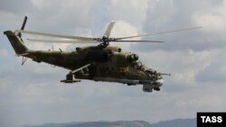 The gunship that shot down the balloon was a Russian-made Mil Mi-24 combat helicopter. (file photo)
