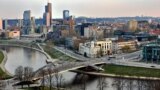 Top view of Vilnius downtown on April 12, 2015. Vilnius is the capital and largest city of Lithuania