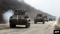 Колонна украинских войск в Артемовске 