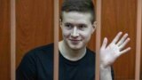 RUSSIA -- Members of a left-wing group Set (Network) Viktor Filinkov and Yuly Boyarshinov in court