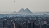EGYPT -- A picture taken on February 28, 2018 shows a view of the Pyramids of Giza on the southwestern outskirts of the Egyptian capital Cairo