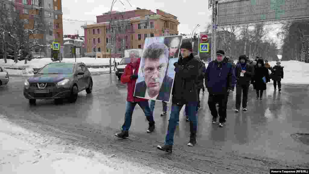 Марш памяти Немцова в Новосибирске
