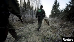 Пограничный патруль на финско-российской границе 