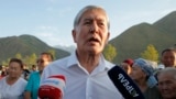 Kyrgyz ex-President Almazbek Atambaev attends a meeting with his supporters in the village of Koi-Tash on July 19, 2019.