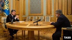 Президент Украины Петр Порошенко встречается с бизнесменом Игорем Коломойским 25 марта 2015 