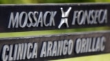 Panama -- A company list showing the Mossack Fonseca law firm is pictured on a sign at the Arango Orillac Building in Panama City, April 3, 2016