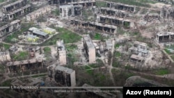 Мариуполь, Украина. 24 апреля 2022 года. Скриншот с видео, обнародованного полком "Азов"