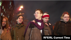 Андрей Баршай с друзьями после освобождения 18 февраля 2019 года