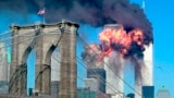 USA -- The second tower of the World Trade Center bursts into flames after being hit by a hijacked airplane in New York in this September 11, 2001 file photograph. Al Qaeda leader Osama bin Laden was killed in a firefight with U.S. forces in Pakistan on M