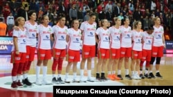 Екатерина Снытина (вторая слева) в форме сборной Беларуси