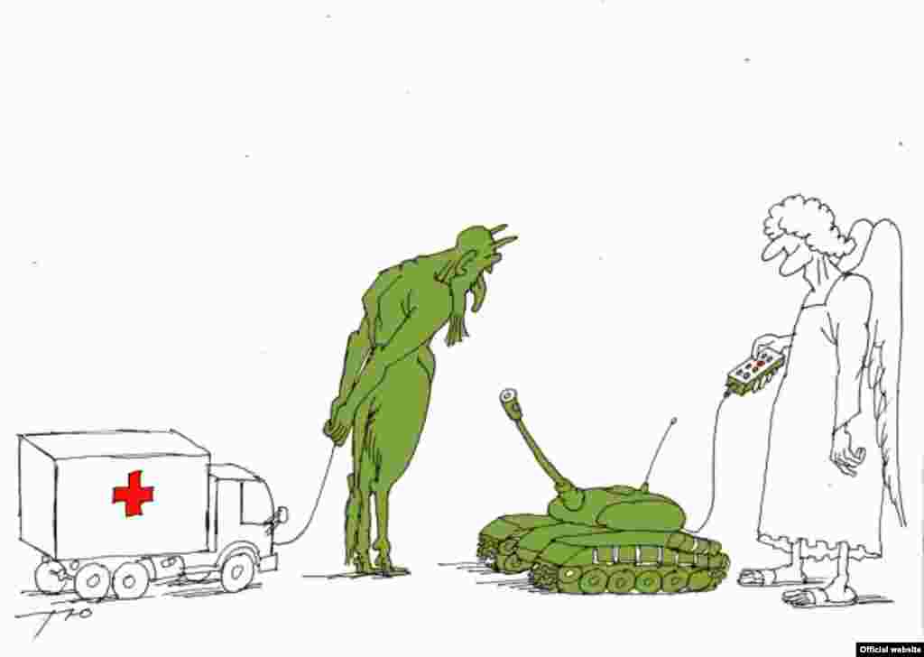 Карикатура занявшего третье место на конкурсе &quot;Дьявольская бензоколонка&quot; Сергея Тюнина (Москва) 