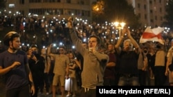 Протесты в Минске в ночь с 9 на 10 августа
