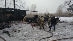 Пожар на лесопилке, фото МЧС Томской области