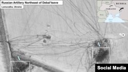 Предположительно российские ПВО в Дебальцево, воздушная съемка 