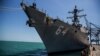 Ukraine -- USS Carney Departs Odessa, July 2017