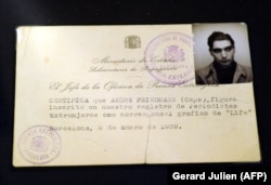 War photographer Robert Capa’s press card, issued in Barcelona in 1939