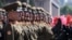 NORTH KOREA -- Korean People's Army (KPA) soldiers march during a mass rally on Kim Il Sung square in Pyongyang, September 9, 2018