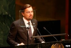Леонардо Дикаприо на Генассамблее ООН, Нью-Йорк, 16 сентября 2016