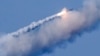 Российская ракета "Калибр" во время пуска по целям в Сирии, сентябрь 2017 года