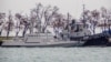 UKRAINE -- Ukrainian naval ships, which were recently seized by Russia's FSB security service, are seen anchored in a port in Kerch, Crimea, November 28, 2018