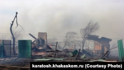 Пожар в Новокурске, Хакасия, апрель 2015 года 