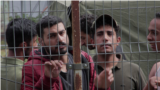 Illegal (most likely, Iraqi) migrants in camp at Rudninkai, Lithuania