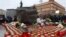 RUSSIA -- People take part in an annual ceremony honoring the memory of thousands of men and women executed by the Soviet authorities during Josef Stalin's Great Terror, at the Solovetsky Kamen (Solovki Stone) memorial on Lubyanka Square, in Moscow, Octob