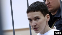 Надежда Савченко в зале Басманного суда в Москве 11 февраля 2015 