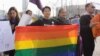 Kyrgyzstan - Bishkek - LGBT - Mira, gay rights activist at pride march - screen grab