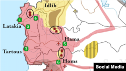 Карта расстановки сил в Сирии на 30 сентября, источник - блог Руслана левиева
