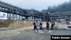 Площадка газохимического завода "Амурский" после пожара