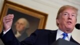 U.S. -- U.S. President Donald Trump delivers remarks before signing a memorandum on intellectual property tariffs on high-tech goods from China, at the White House in Washington, U.S. March 22, 2018