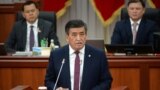 Kyrgyzstan - President Sooronbai Jeenbekov in parliament. April 11, 2019