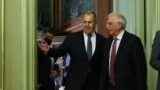 Russian Foreign Minister Sergei Lavrov and European Union High Representative for Foreign Affairs and Security Policy Josep Borrell