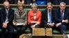 London, Britain - Britain's Prime Minister Theresa May / Britain's Prime Minister Theresa May reacts after the results of the vote on Brexit deal in Parliament in London, Britain, March 12, 2019.