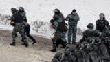 RUSSIA -- Law enforcement officers detain participants during a rally in support of jailed Russian opposition leader Alexei Navalny in Kazan, Russia January 31, 2021.
