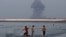Iran -- A view of the Strait of Hormuz from the coast of Bandar Abbas, July 13, 2026.